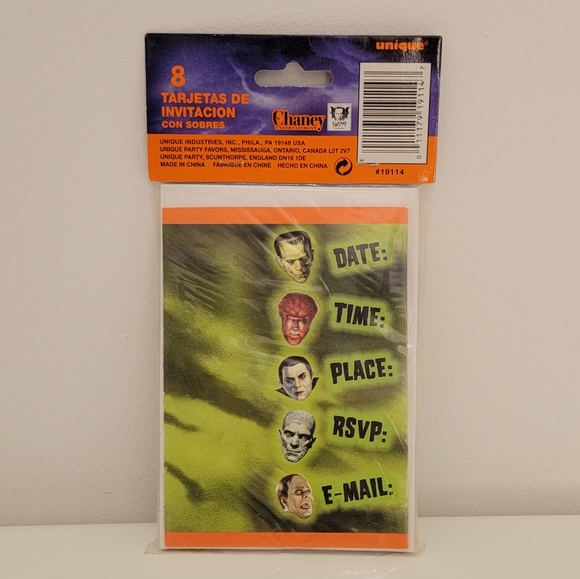 Vintage Universal Studios Monsters Halloween party invitations - Picture 2 of 3
